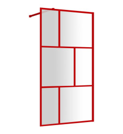 Paroi de douche avec verre ESG transparent rouge 100x195 cm