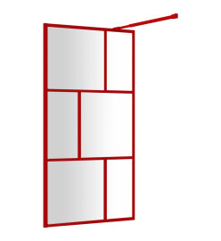 Paroi de douche avec verre ESG transparent rouge 100x195 cm