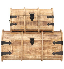 Coffres de rangement 2 pcs Bois de manguier massif