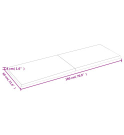 Dessus de table 180x60x4 cm bois de chêne massif non traité