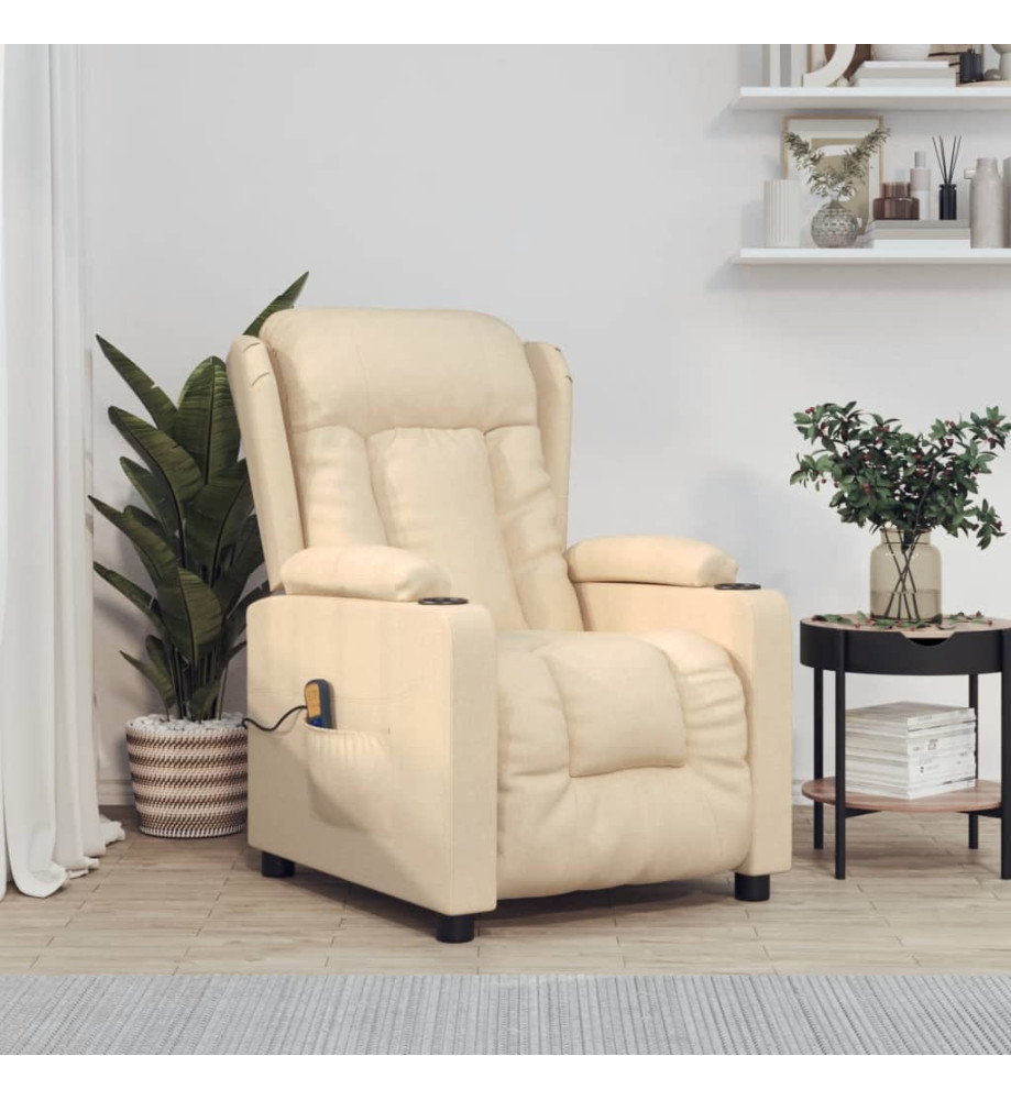 Fauteuil de massage Crème Tissu