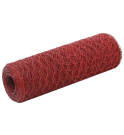 Grillage Acier avec revêtement en PVC 25x0,5 m Rouge