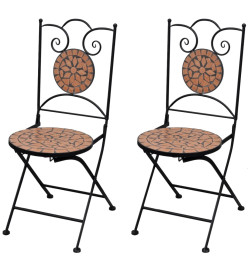 Chaises pliables de bistro 2 pcs Céramique Terre cuite