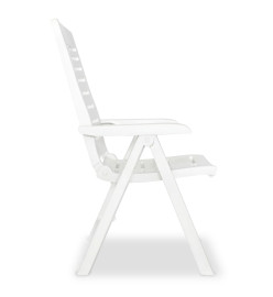 2 pcs Chaises inclinables de jardin Plastique Blanc