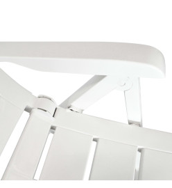 2 pcs Chaises inclinables de jardin Plastique Blanc