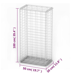 Panier de gabion avec couvercle Fil galvanisé 100 x 50 x 30 cm