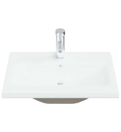 Lavabo encastré avec robinet 61x39x18 cm Céramique Blanc