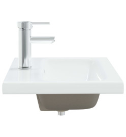 Lavabo encastré avec robinet 61x39x18 cm Céramique Blanc