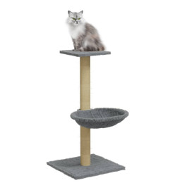 Arbre à chat avec griffoir en sisal Gris clair 74 cm