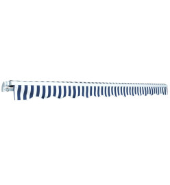 Auvent pliable manuel 450 cm Bleu/blanc