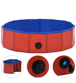 Piscine pliable pour chiens Rouge 80x20 cm PVC