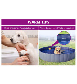 Piscine pliable pour chiens Rouge 80x20 cm PVC