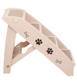 Escaliers pliables pour chiens Crème 62x40x49,5 cm