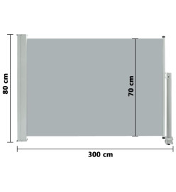 Auvent latéral rétractable de patio 80x300 cm Gris