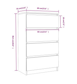 Buffet Chêne fumé 60x35x98,5 cm Bois d'ingénierie