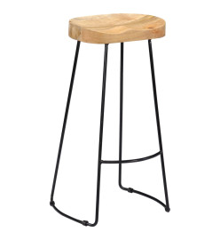 Tabourets de bar Gavin lot de 2 bois de manguier massif