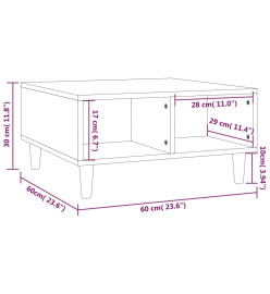 Table basse Chêne marron 60x60x30 cm Aggloméré