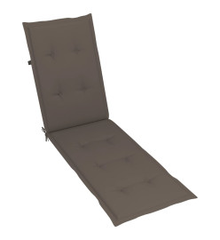 Chaise de terrasse avec repose-pied et coussin Acacia solide