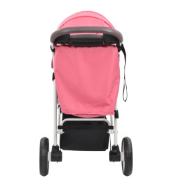 Poussette bébé à 3 roues Rose et noir