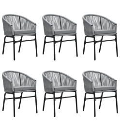 Ensemble de salle à manger de jardin 7 pcs Gris