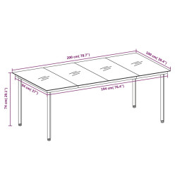 Ensemble de salle à manger de jardin 7 pcs Gris