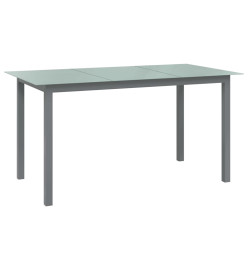 Table de jardin Gris clair 150x90x74 cm Aluminium et verre
