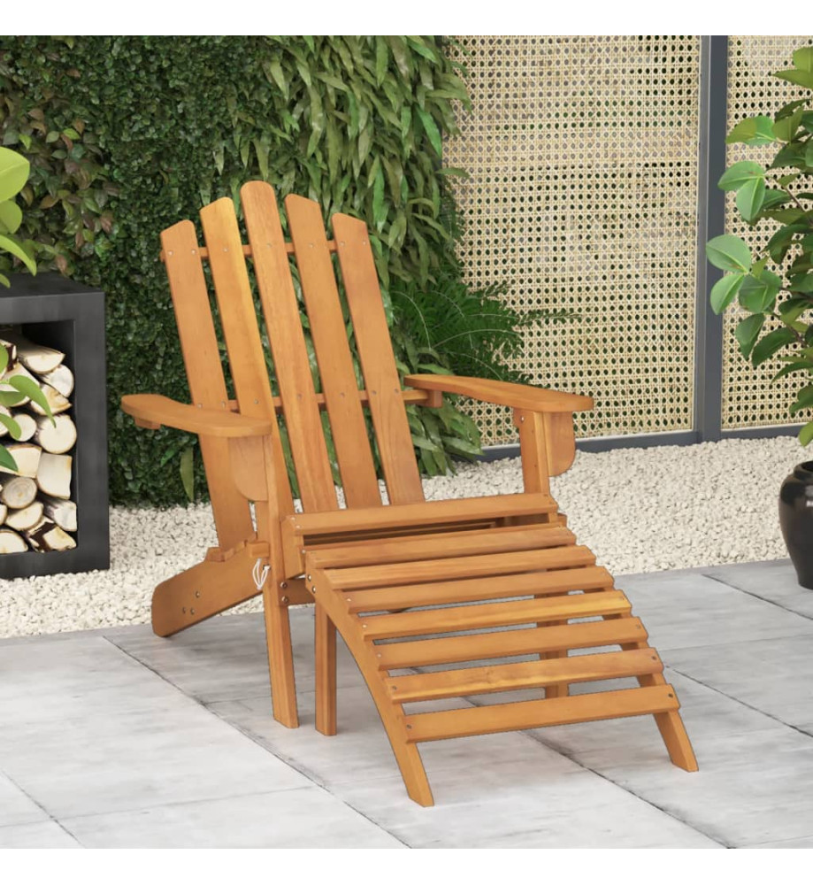 Chaise de jardin Adirondack et repose-pied Bois d'acacia massif