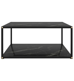 Table basse Noir 80x80x35 cm Verre trempé