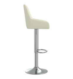 Tabourets de bar lot de 2 crème tissu