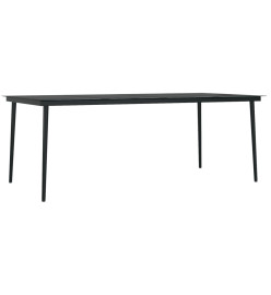 Mobilier de salle à manger de jardin coussins 7pcs Gris et noir