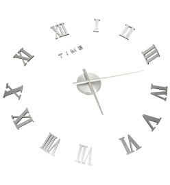 Horloge murale 3D Design moderne Argenté 100 cm XXL