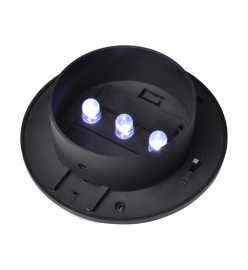 Lampes solaires à LED d'extérieur pour clôture 12 pcs Noir