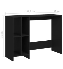 Bureau d'ordinateur portable Noir 102,5x35x75 cm Aggloméré