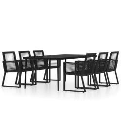 Ensemble de salle à manger de jardin 7 pcs Noir