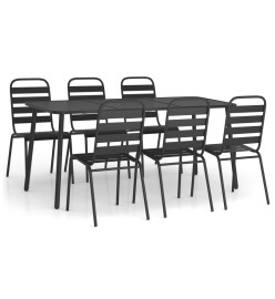 Ensemble de salle à manger de jardin 7 pcs anthracite acier