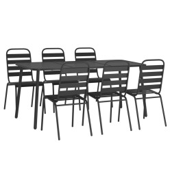 Ensemble de salle à manger de jardin 7 pcs anthracite acier