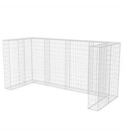 Cadre de gabion de poubelle triple Acier 250 x 100 x 120 cm