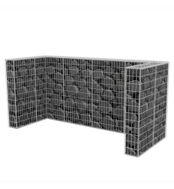 Cadre de gabion de poubelle triple Acier 250 x 100 x 120 cm