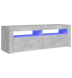 Meuble TV avec lumières LED gris béton 120x35x40 cm