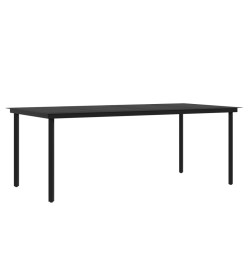 Mobilier de salle à manger de jardin avec coussins 7 pcs Noir