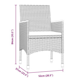 Mobilier de salle à manger de jardin avec coussins 7 pcs Noir