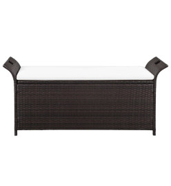 Banc de jardin avec coussin 138 cm Résine tressée Marron