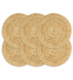 Napperons 6 pcs Naturel Plain 38 cm Rond Jute