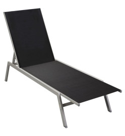 Chaise longue Acier et textilène Noir