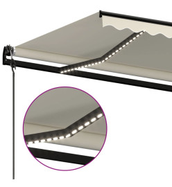 Auvent automatique avec capteur de vent et LED 600x350 cm Crème