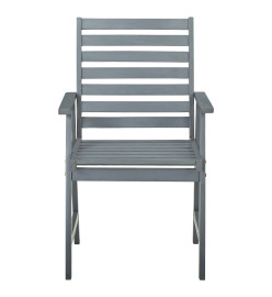 Chaises de salle à manger d'extérieur 8 pcs Gris Bois d'acacia