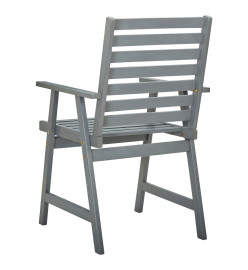 Chaises de salle à manger d'extérieur 8 pcs Gris Bois d'acacia