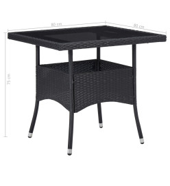 Ensemble à dîner de jardin 5 pcs Noir Résine tressée et acacia