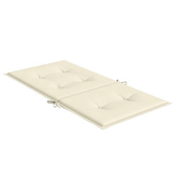 Coussins de chaise de jardin à dossier bas lot de 6 crème