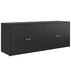 Armoire de rangement jardin Noir 198x55,5x80 cm Résine tressée